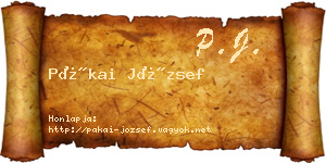 Pákai József névjegykártya